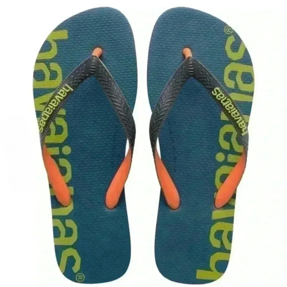 Havaianas Genuine Flip-Flops Boys Girls Unisex Kids Navy Blue Green Child 1.5 - Picture 4 of 9